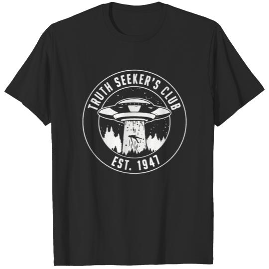 UFO Truth Seekers Cool Alien Graphic Area 51 T-shirt