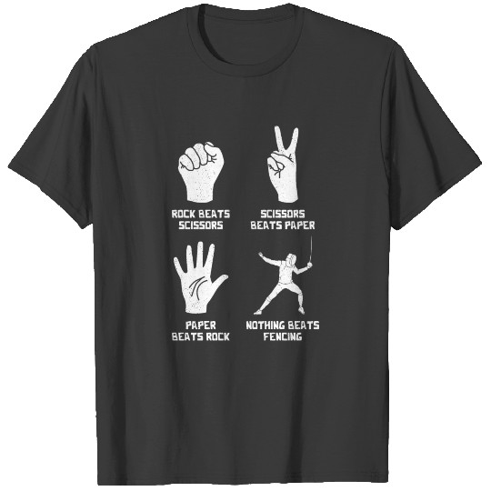 Fencing Rock Paper Scissors Fencer Sword Fighter E T-shirt