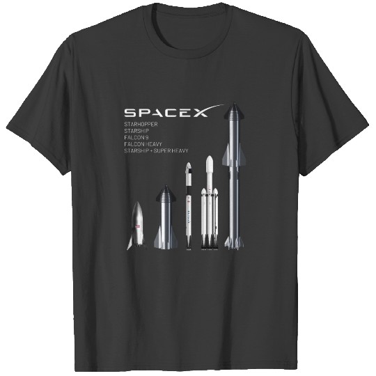 SpaceX Rockets - Starship, Falcon Heavy, Falcon 9 T-shirt