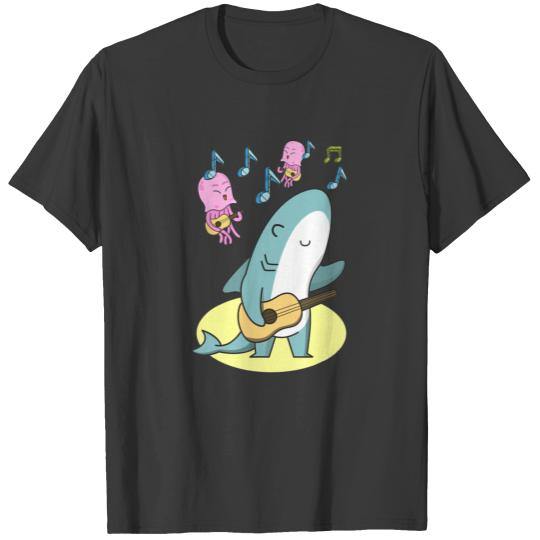 Shark and Jellyfish Guitar Jam Session T-shirt