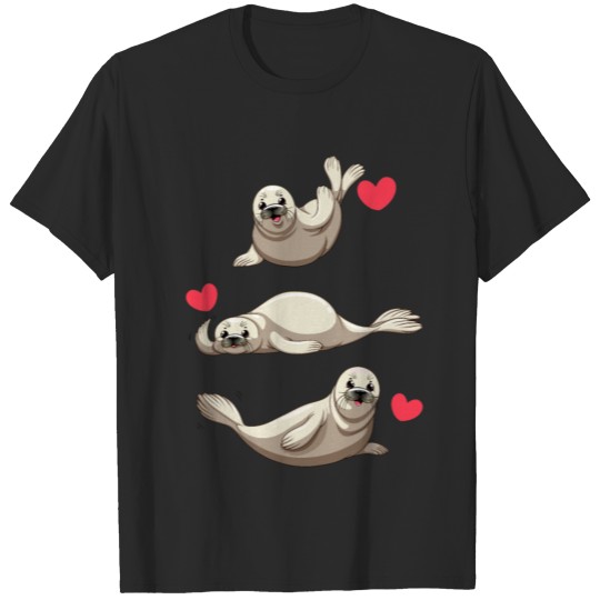 Discover Love Declaration Sea Lion Robbe Heart Animal Love T-shirt