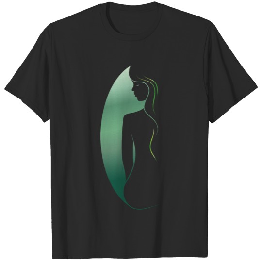 Discover green silhouette of a woman T-shirt
