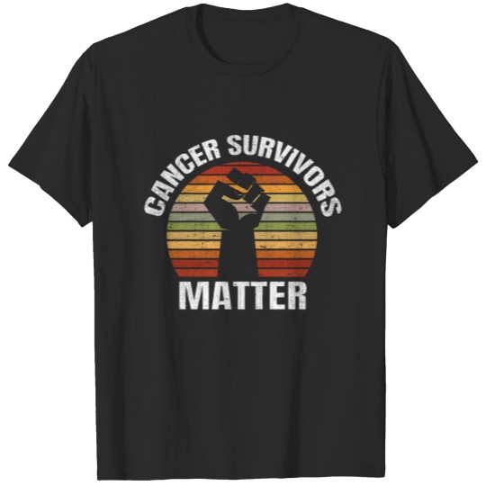 Discover Cancer Survivors Matter Clenched Fist Sunset T-shirt