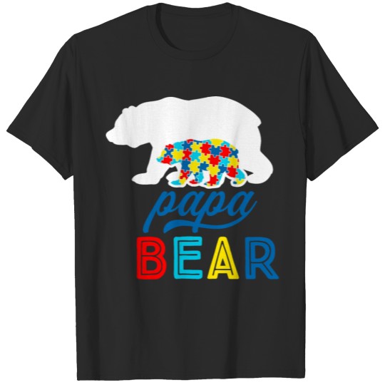 Discover Papa Bear color layers white T-shirt