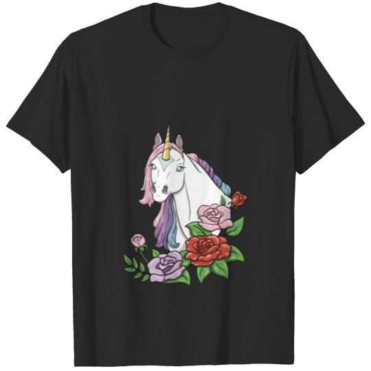 Discover Magical Unicorn with Roses T-shirt