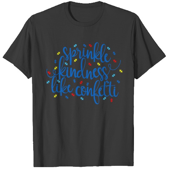 Kindness Confetti Puzzle Blue T-shirt