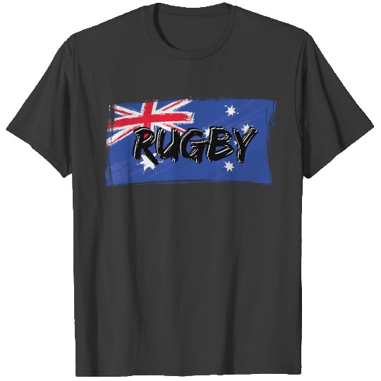 Discover Rugby Australia Flag Game Player Fan Ball T-shirt