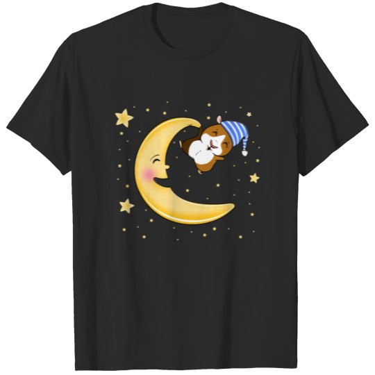Discover A Laughing Guinea Pig Hanging On The Moon T-shirt