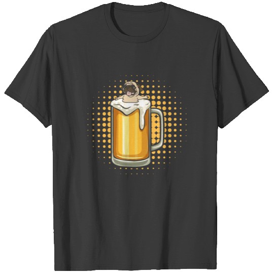 Pug Dog Beer Funny Pug Beer Pug Dog Funny Party T-shirt