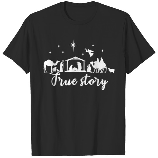 Discover True Story Nativity Christmas Jesus Christ Mom T-shirt