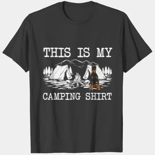 Campfire Doberman Pinscher Dog This Is My Camping T-shirt