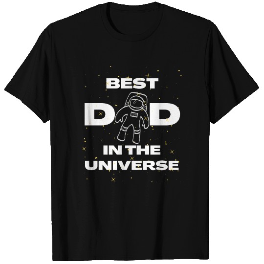 Best Dad In The Universe White Yellow Stars T-shirt