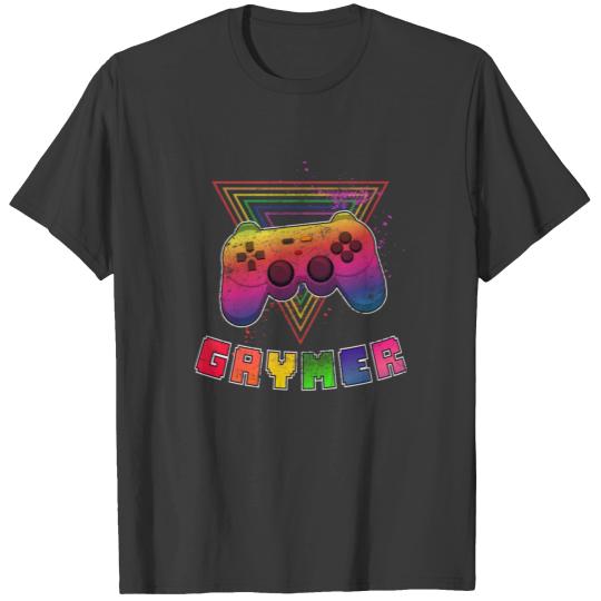 Gaymer LGBTQ Gay Video Gamer Console Rainbow T-shirt