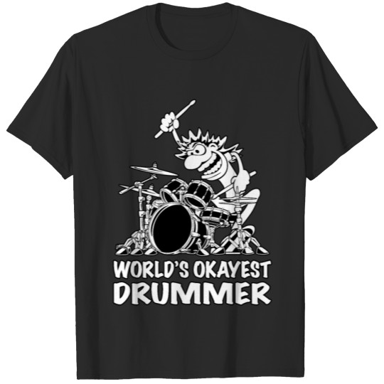 Discover World's Okayest Drummer Cartoon Illustration T-shirt