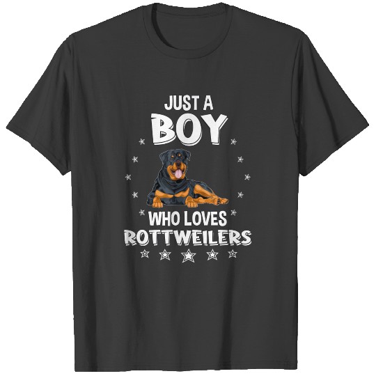 Just a Boy Who Loves Rottweilers Gift Rottweiler T-shirt