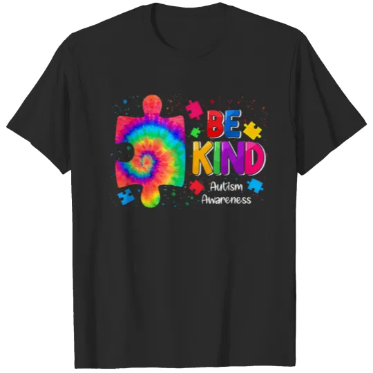 Discover autism awareness be kind tie-dye T-shirt