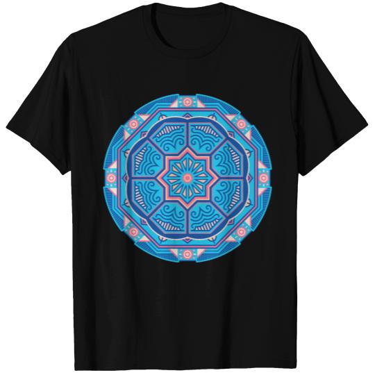 Beautiful Light Blue Mandala Yoga T-shirt