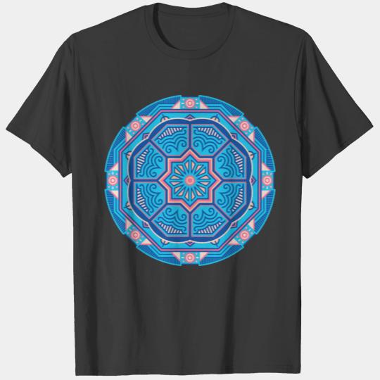 Beautiful Light Blue Mandala Yoga T-shirt