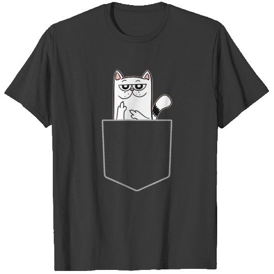 Cat in Pocket Giving the Finger T Shirt 1Cat in Po T-shirt