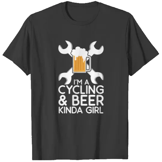 Beer & Cycling Girl Cyclist Bicycling T-shirt