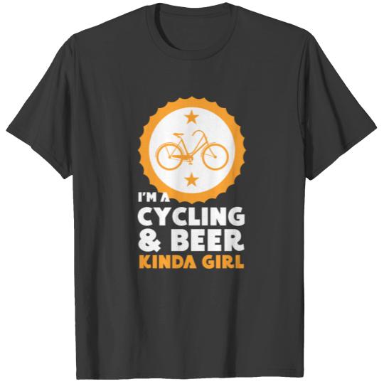 Beer & Cycling Girl Cyclist Bicycling T-shirt