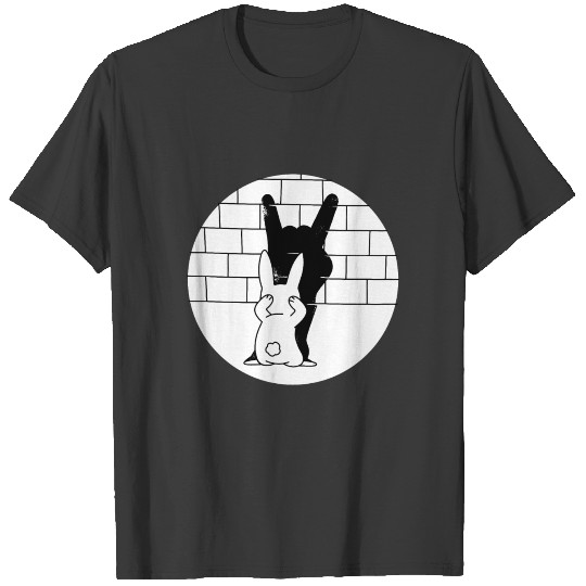 Discover Funny Rabbit Rock and Roll Hand Shadow T-shirt