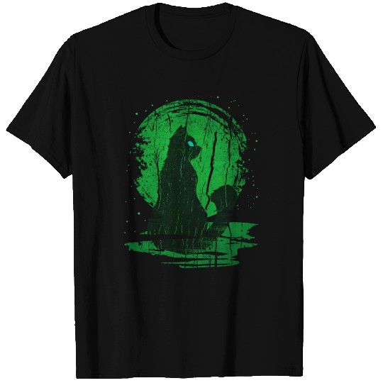 Green Moon Cat T-shirt