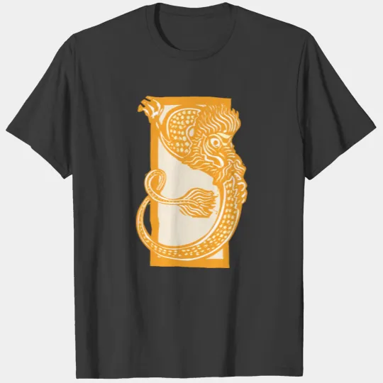 Curled Chinese Dragon - Woodcut T-shirt
