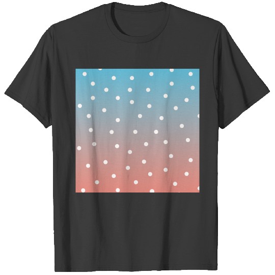White Polka Dots On Colored Background Pattern T-shirt