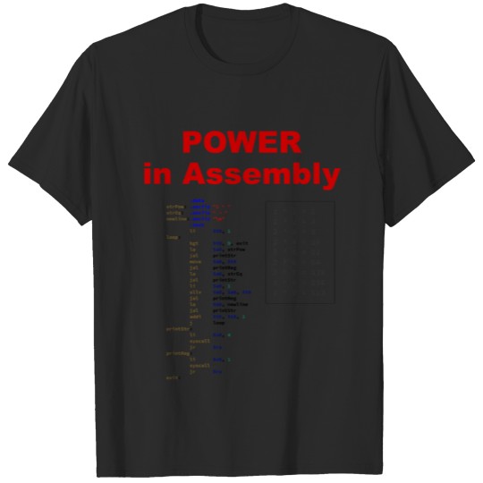 Discover Power in Assembly, Source Code Powers of Two, Nerd T-shirt