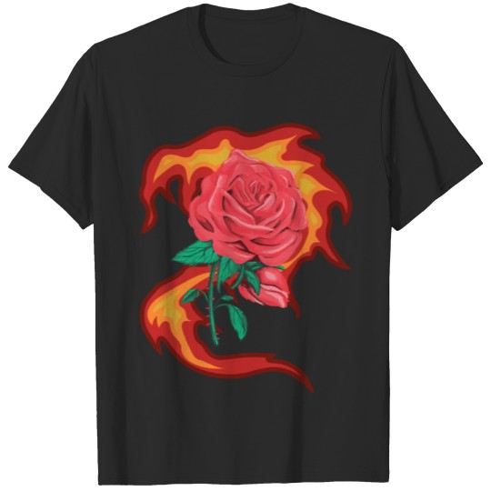 Rose Fire Rocker Women Gangster T-shirt