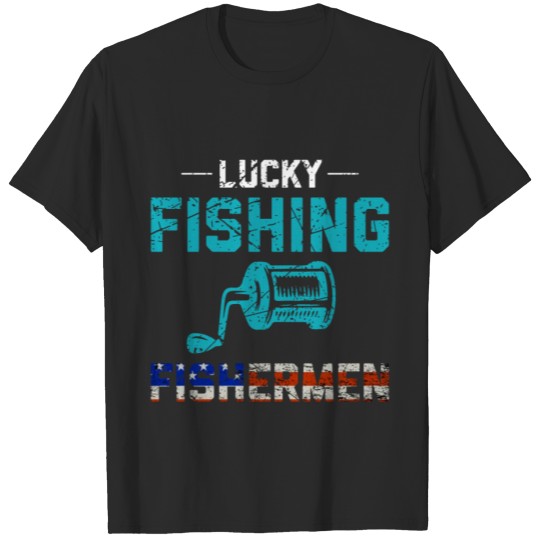 Discover Lucky Fishing Fishermen Funny Fishing T-shirt
