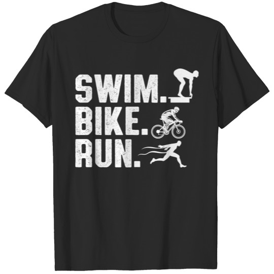 Discover Swim Bike Run Triathlon T-shirt