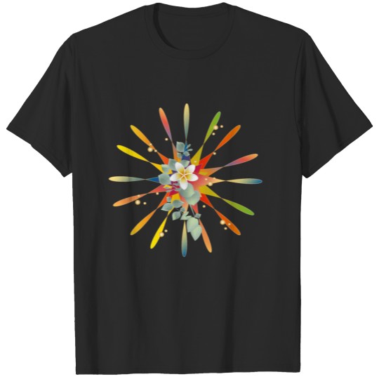 Discover bright colorful star with exotic plants T-shirt