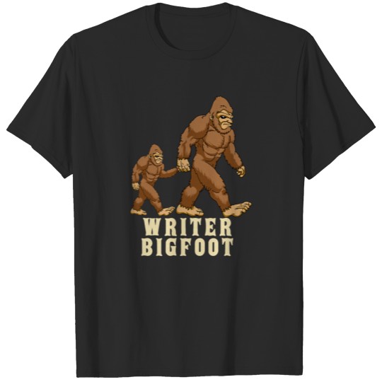 Mens Writer Bigfoot Funny Dad Sasquatch Father's T-shirt