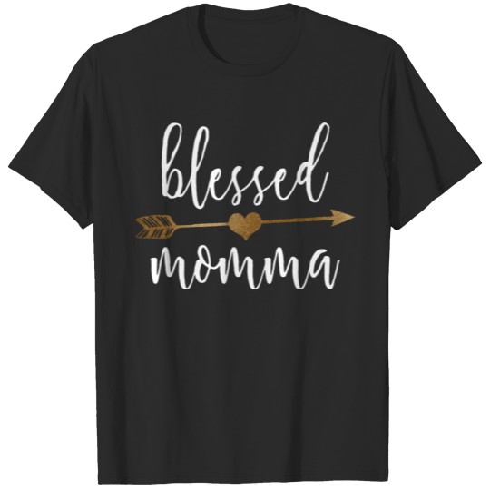 Discover Cute Gold Arrow Blessed Momma Mommy 0890 T-shirt