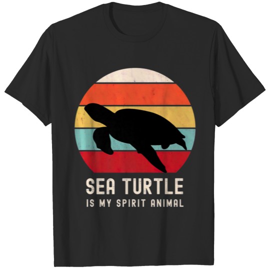 Discover Sea Turtle is My Spirit Animal Vintage Sea Turtle T-shirt