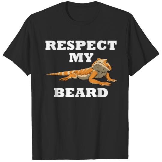 Respect My Beard Funny Bearded Dragon Lizard T-shirt
