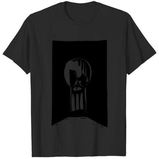 Discover Keyhole skull - woodcut T-shirt