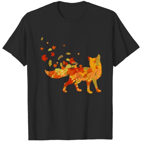 Discover Kawaii Fox Leaves Wildlife Animal Foxes Vixen Fox T-shirt