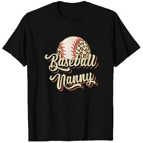 Baseball Nanny Leopard Funny Mother s Day T-shirt