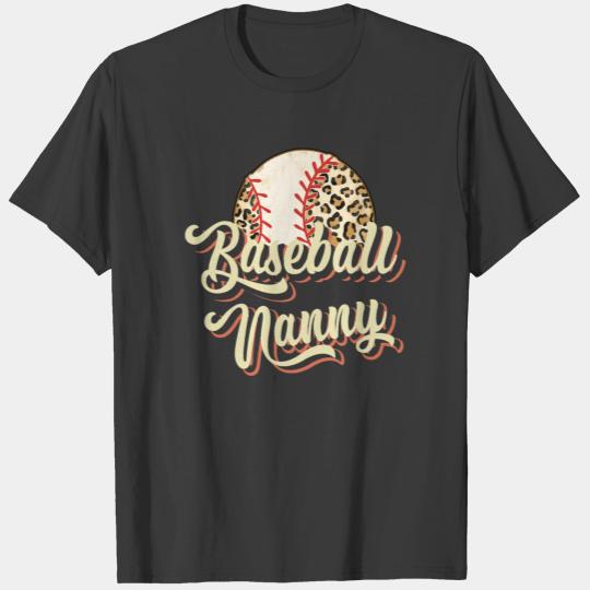 Baseball Nanny Leopard Funny Mother s Day T-shirt