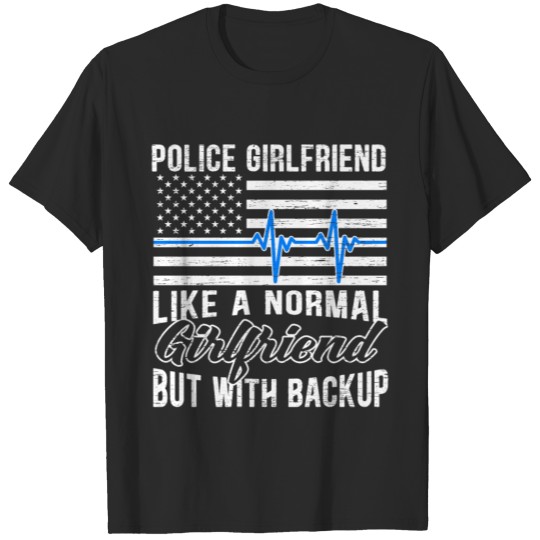 Police Girlfriend Thin Blue Line Law Enforcement T-shirt