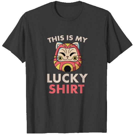 Maneki Neko Cat Lucky Shirt Japanese Daruma Doll T-shirt
