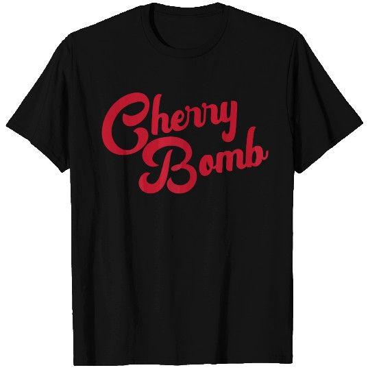 Womens Cherry Bomb Retro Vintage Style Cute Graphi T-shirt