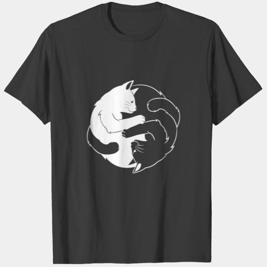 Ying Yang Cat For Cat Lovers T-shirt
