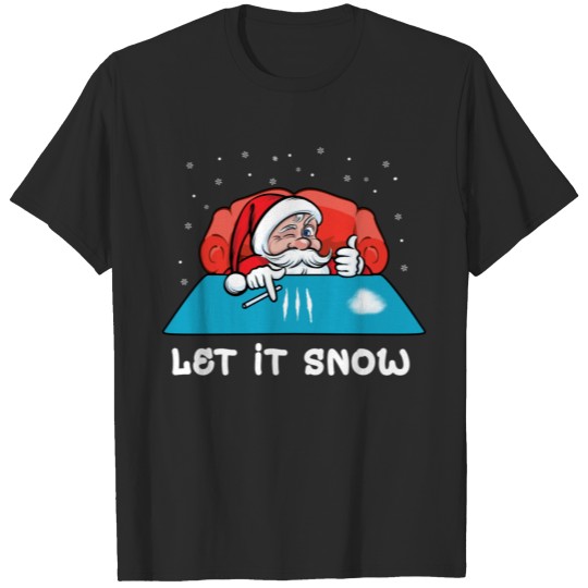 Discover Cocain Funny Let It Snow Party Cocain Santa Christ T-shirt