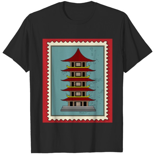 Discover Retro Stamp-sized Temple T-shirt