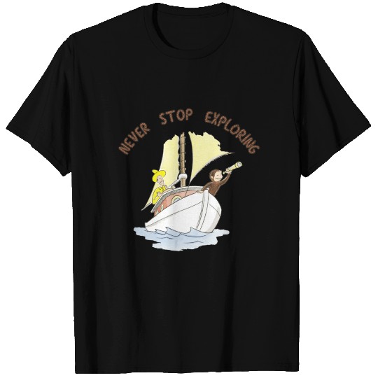 Curious George Never Stop Exploring Sail Boat birt T-shirt