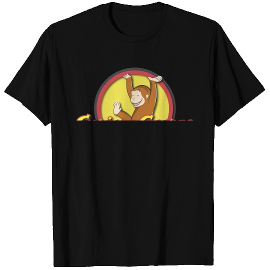 Curious George Playfully Swinging Circle Logo birt T-shirt